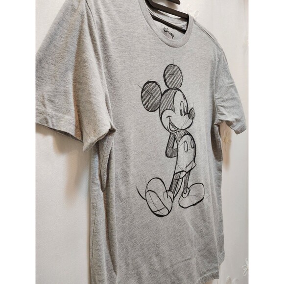 DISNEY WOMANS XL 14/16 GRAY TEE MICKEY MOUSE SKETCH ART DRAWING CLASSIC CARTOON - Picture 2 of 10